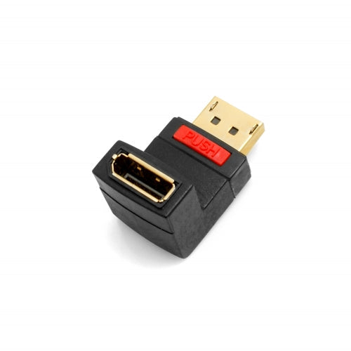 SYSTEM-S DisplayPort (karlkyns) í DisplayPort (kvenkyns) millistykki með uppáviðshorni