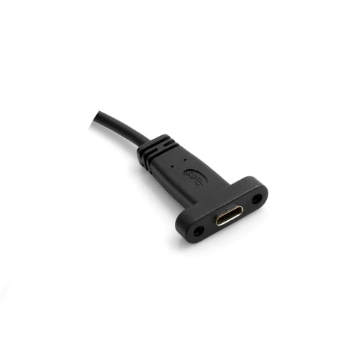 System-S USB tegund A (karlkyns) í USB tegund C 3.1 (kvenkyns) tengikapall fyrir spjaldfestingu, 90 cm