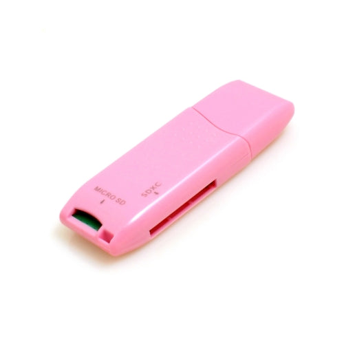 SYSTEM-S 2 í 1 USB Type A 3.0 í Micro SD SDXC SDHC kortalesara millistykki í bleiku