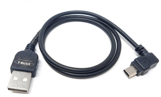 SYSTEM-S Mini USB snúra 90 gráðu hallandi rétthyrnd tengi 50 cm