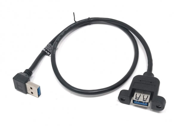 System-S USB Typ A 3.0 Kabel Aufwärts gewinkelt auf USB Typ A 3.0 Panel Mount Kabel 60cm