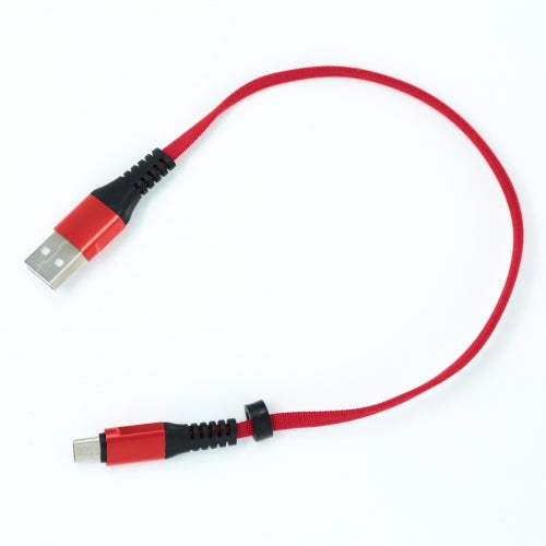 System-S USB Type C 3.1 snúra í USB Type A 2.0 flatsnúra í rauðum lit, 30 cm