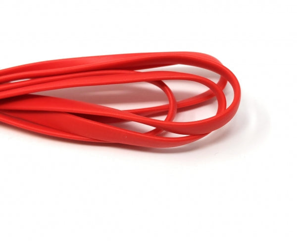 SYSTEM-S 3.5mm jack to 3.5mm jack AUX stereo plug flat cable 200 cm 3-pin red