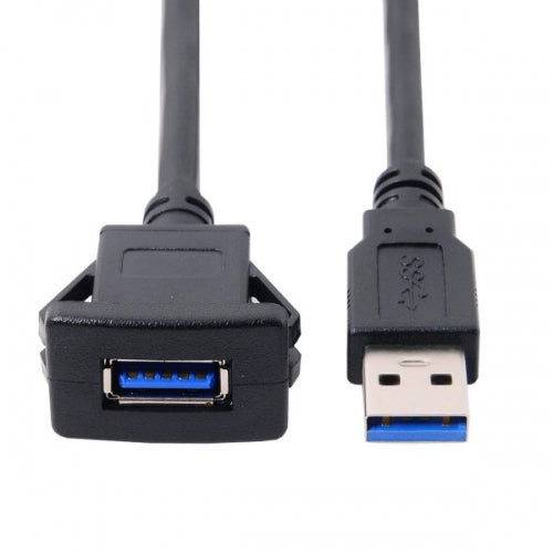 SYSTEM-S USB A 3.0 female to USB A 3.0 male extension cable panel socket 100cm