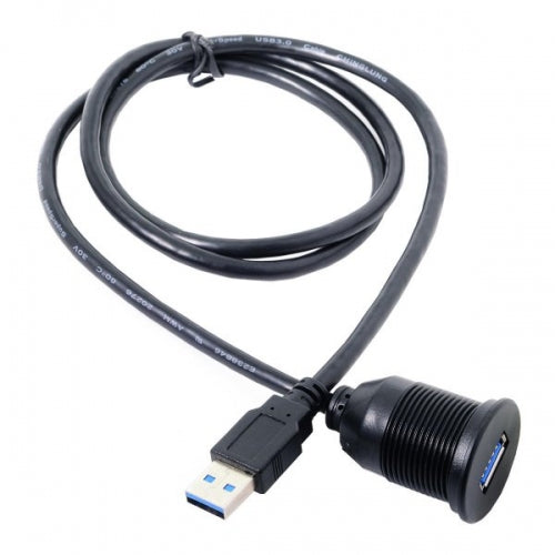 System-S 1m Doppel USB A 3.0. Kabel Verlängerungskabel Einbaubuchse für Unterputz Armaturenbrett