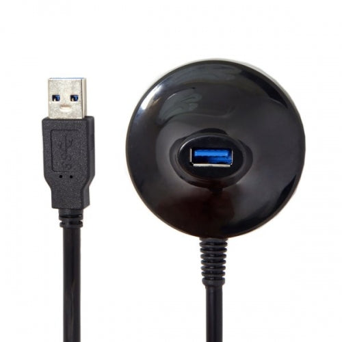 System-S USB snúra af gerðinni A 3.0 (karlkyns) í USB af gerðinni A 3.0 (kvenkyns) framlengingarsnúra fyrir skrifborð, 70 cm
