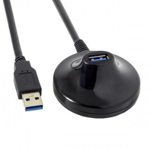 System-S USB snúra af gerðinni A 3.0 (karlkyns) í USB af gerðinni A 3.0 (kvenkyns) framlengingarsnúra fyrir skrifborð, 70 cm