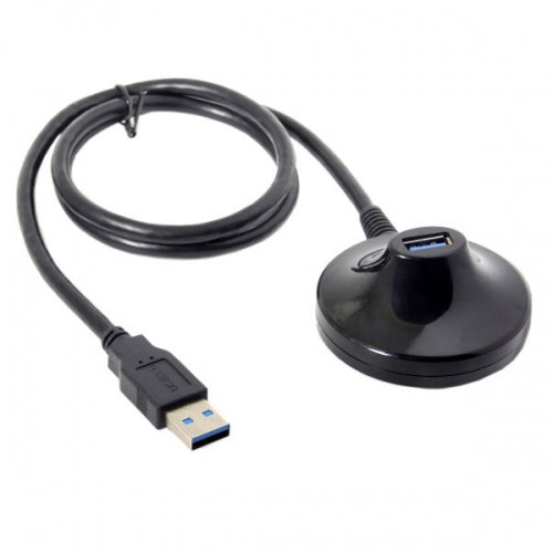 System-S USB snúra af gerðinni A 3.0 (karlkyns) í USB af gerðinni A 3.0 (kvenkyns) framlengingarsnúra fyrir skrifborð, 70 cm