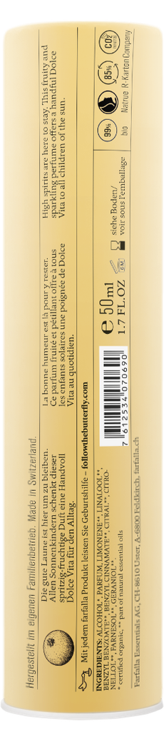 Mandarine, Natural Eau de Cologne, farfalla