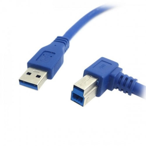 SYSTEM-S USB 3.0 snúra 1 m karlkyns A í karlkyns B tengi, blár
