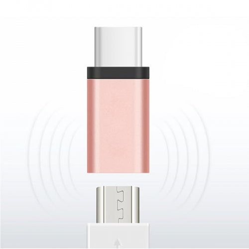 SYSTEM-S USB 3.1 millistykki af gerðinni C karlkyns í 2.0 Micro B kvenkyns snúru í bleiku