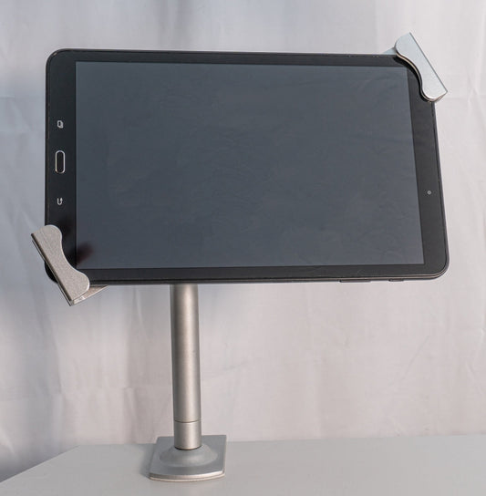 SYSTEM-S table mount with lock fastening metal in grey for tablets from 9" to 13"