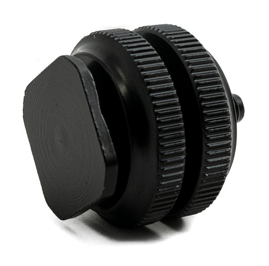 SYSTEM-S hot shoe adapter with 1/4" thread made of metal in black for camera