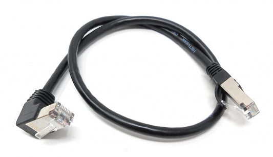 SYSTEM-S LAN snúra 0,5 m RJ45 tengi Ethernet snúra netsnúra vinklaður í svörtu
