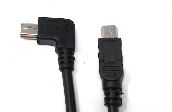 SYSTEM-S USB 2.0 snúra 20 cm Mini B tengi í tengi horn millistykki í svörtu