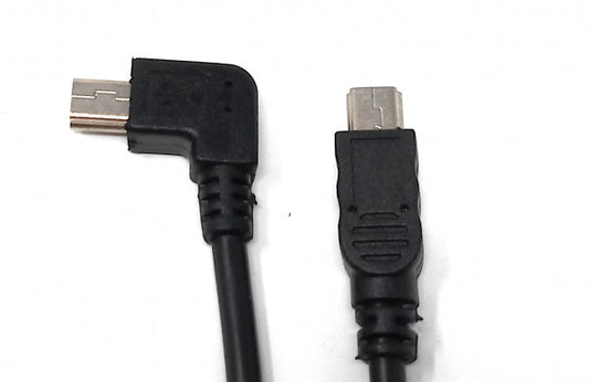 SYSTEM-S USB 2.0 snúra 20 cm Mini B tengi í tengi horn millistykki í svörtu