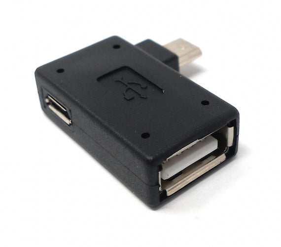 SYSTEM-S Angle millistykki USB í Micro USB OTG snúra fyrir snjallsíma og spjaldtölvu (vinstri)