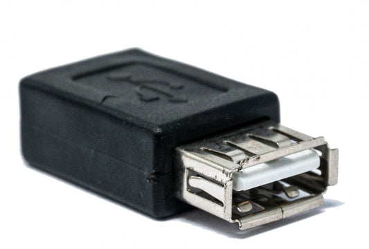 SYSTEM-S USB 2.0 adapter type A female to mini B female cable in black