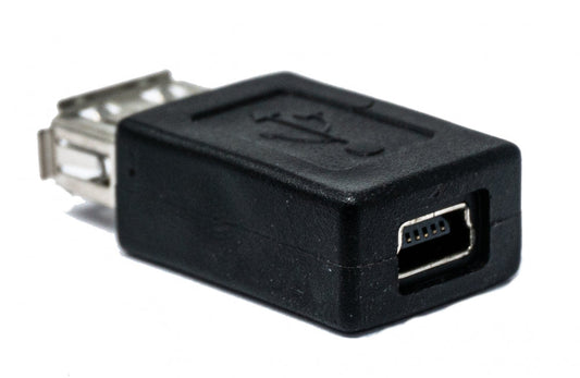 SYSTEM-S USB 2.0 adapter type A female to mini B female cable in black