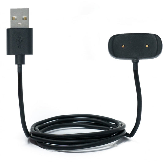 SYSTEM-S USB 2.0 snúra í svörtu hleðslusnúra fyrir Xiaomi Amazfit GTR 2 GTS 2 Pop og Zepp E