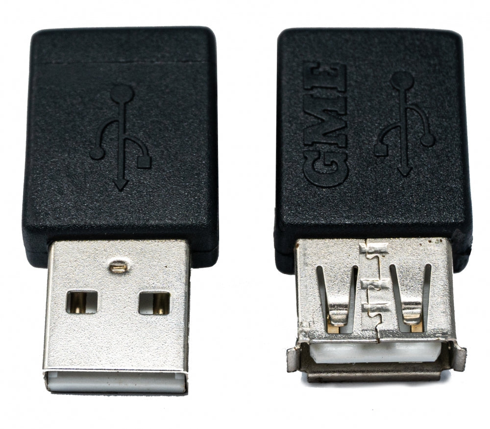 System-S USB 2.0 millistykki af gerð A karlkyns í kvenkyns hornsnúra í svörtu