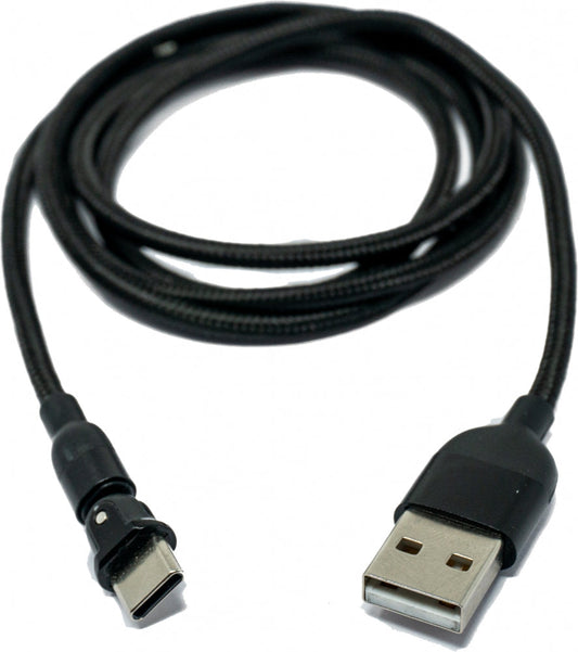 SYSTEM-S USB 3.1 snúra 1 m Tegund C karlkyns í 2.0 A kvenkyns 180° horn í svörtu