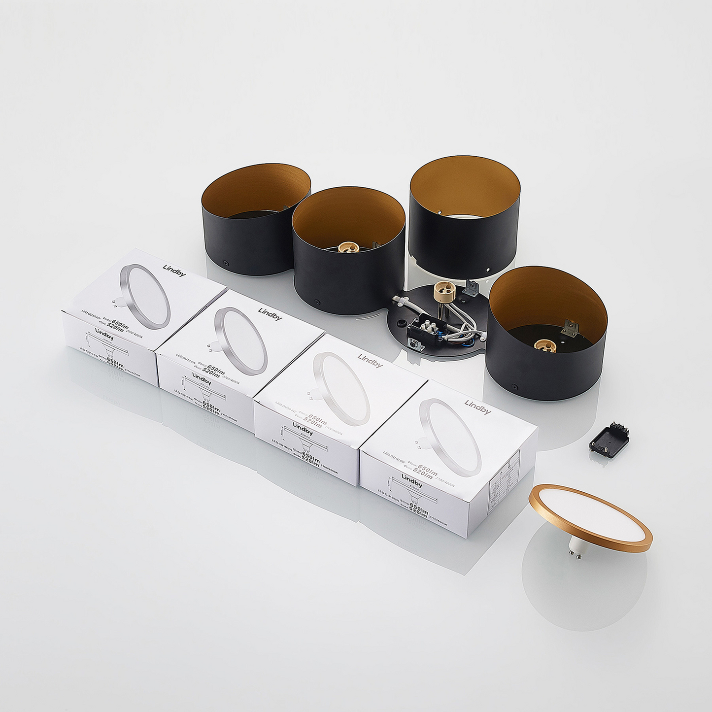 B-Ware Lindby Kianush Deckenlampe Deckenlampe Lampe Leuchte Eisen Schwarz 4 Fl. Gu10