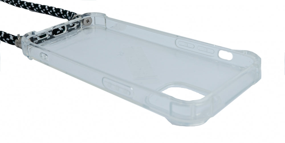 SYSTEM-S Hülle mit Band aus Silikon in transparent Schutzhülle kompatibel mit iPhone 12 Mini