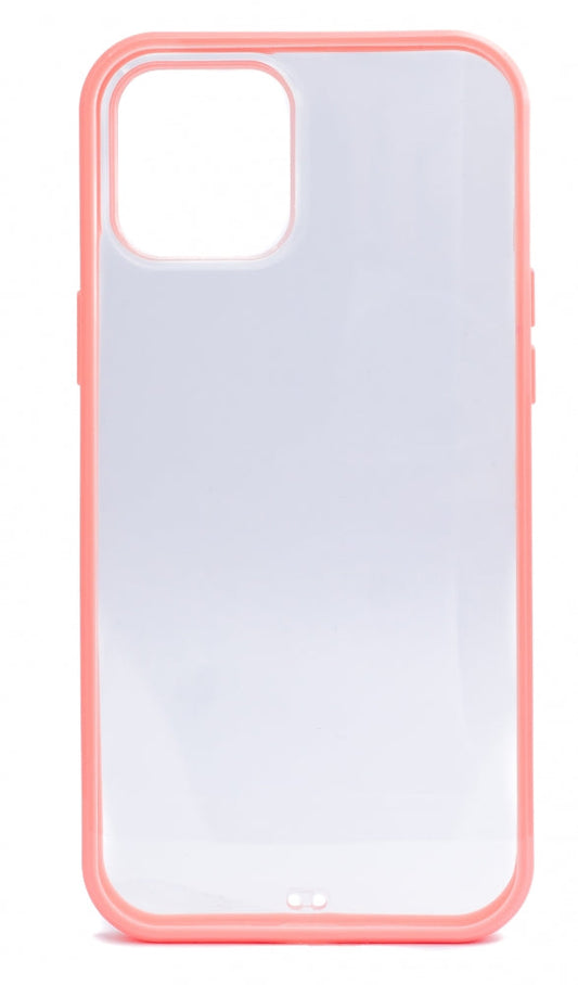SYSTEM-S protective silicone case in pink transparent case compatible with iPhone 12 Pro Max
