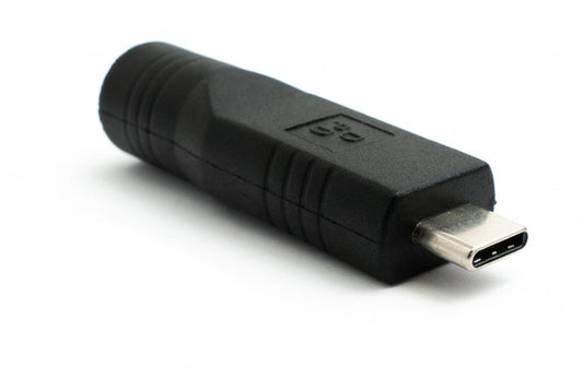 SYSTEM-S USB 3.1 Adapter Type C Male to DC 20 V 5.5 x 2.1 mm Male Cable in Black