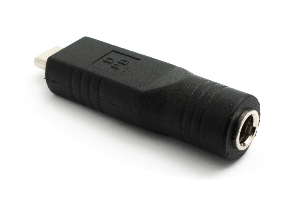 SYSTEM-S USB 3.1 Adapter Type C Male to DC 20 V 5.5 x 2.1 mm Male Cable in Black