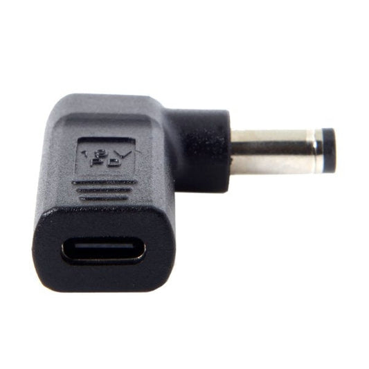 SYSTEM-S USB 3.1 millistykki af gerð C kvenkyns í DC 20V 5,5 x 2,1 mm karlkyns hornsnúra