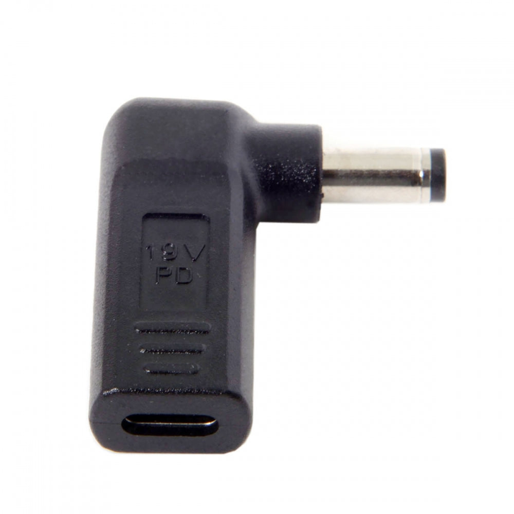 SYSTEM-S USB 3.1 millistykki af gerð C kvenkyns í DC 20V 5,5 x 2,1 mm karlkyns hornsnúra
