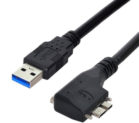 SYSTEM-S USB 3.0 snúra 120 cm Tegund A karlkyns í Micro B karlkyns skrúfutengi í svörtu