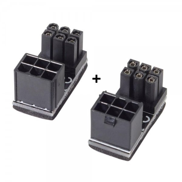 2x ATX adapter 6-pin female to male angle cable for mainboard
