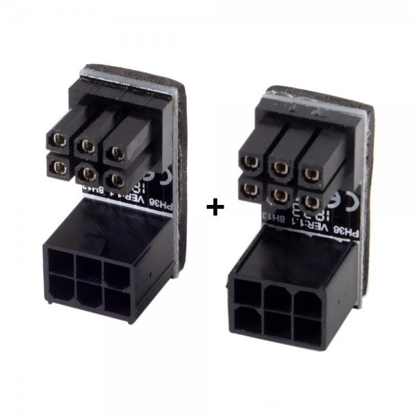 2x ATX adapter 6-pin female to male angle cable for mainboard