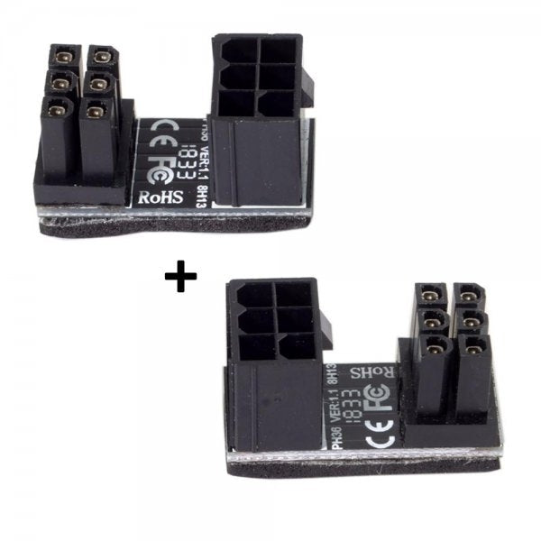 2x ATX adapter 6-pin female to male angle cable for mainboard