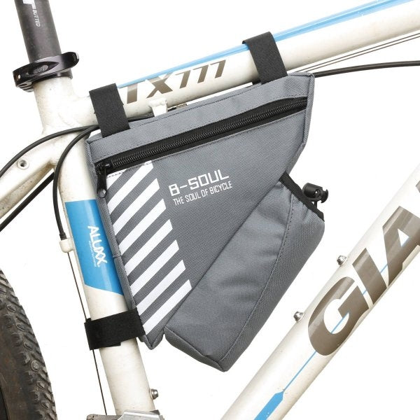 SYSTEM-S bicycle bag with bottle holder attachment in grey black