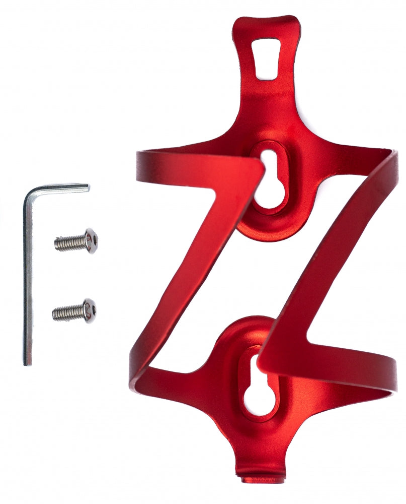 SYSTEM-S bicycle bottle holder mount made of metal in red