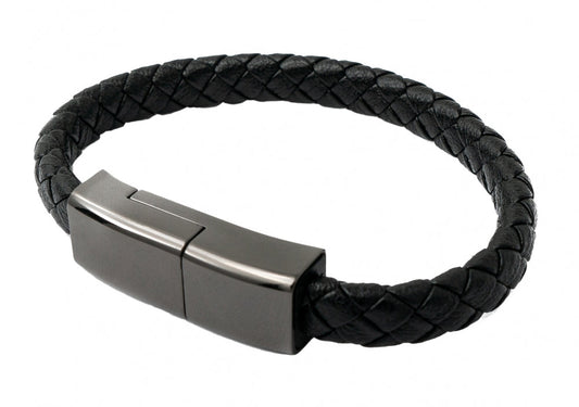 SYSTEM-S USB 3.1 bracelet cable 20cm Type C male to 2.0 Type A male adapter in black