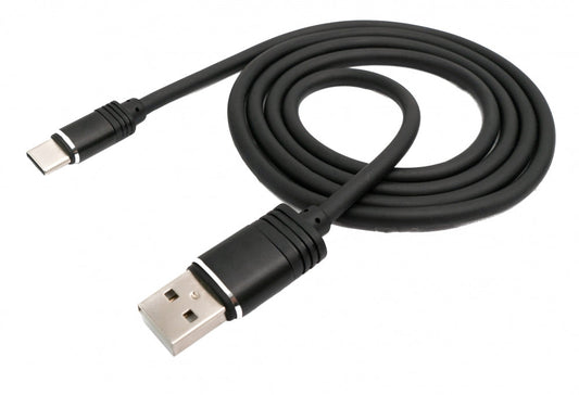SYSTEM-S USB 3.1 cable 1 m Type C plug to 2.0 Type A plug made of TPE in black