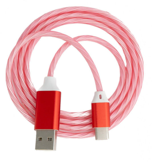 SYSTEM-S USB 3.1 ljósleiðarakapall 1 m Type C tengi í 2.0 Type A tengi í rauðu