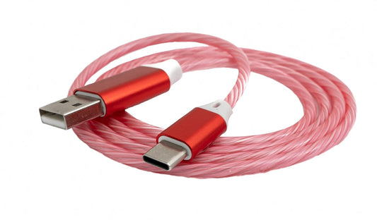 SYSTEM-S USB 3.1 ljósleiðarakapall 1 m Type C tengi í 2.0 Type A tengi í rauðu