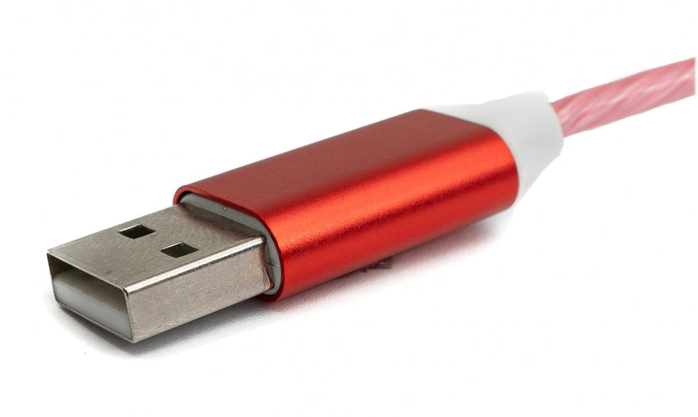 SYSTEM-S USB 3.1 ljósleiðarakapall 1 m Type C tengi í 2.0 Type A tengi í rauðu