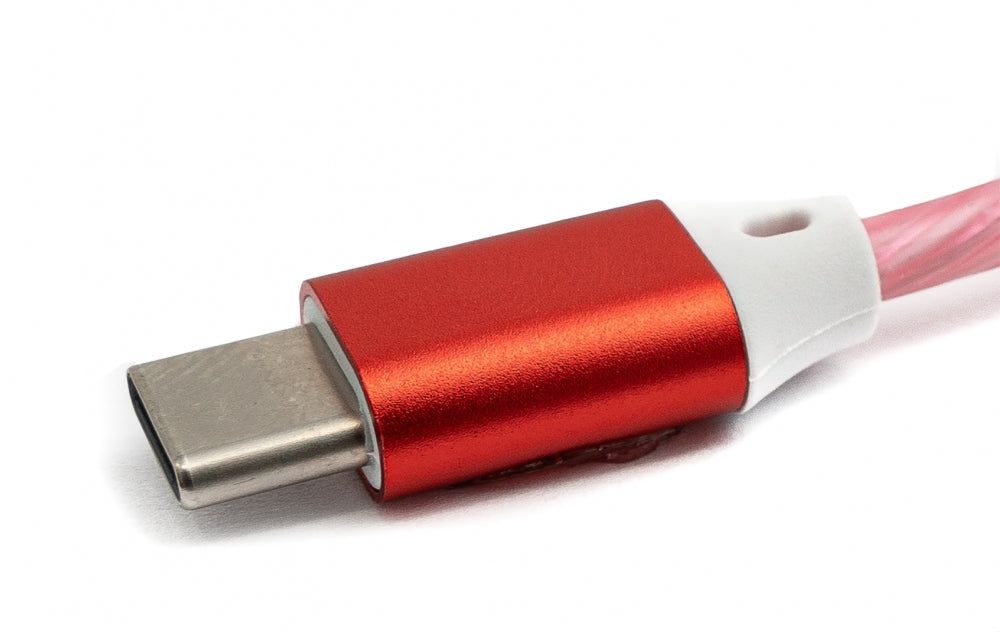 SYSTEM-S USB 3.1 ljósleiðarakapall 1 m Type C tengi í 2.0 Type A tengi í rauðu