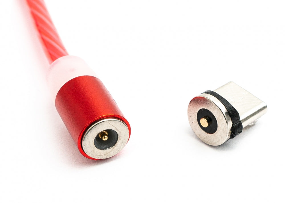 SYSTEM-S USB 3.1 ljósleiðarakapall 1m Type C tengi í 2.0 Type A tengi skiptanlegur rauður