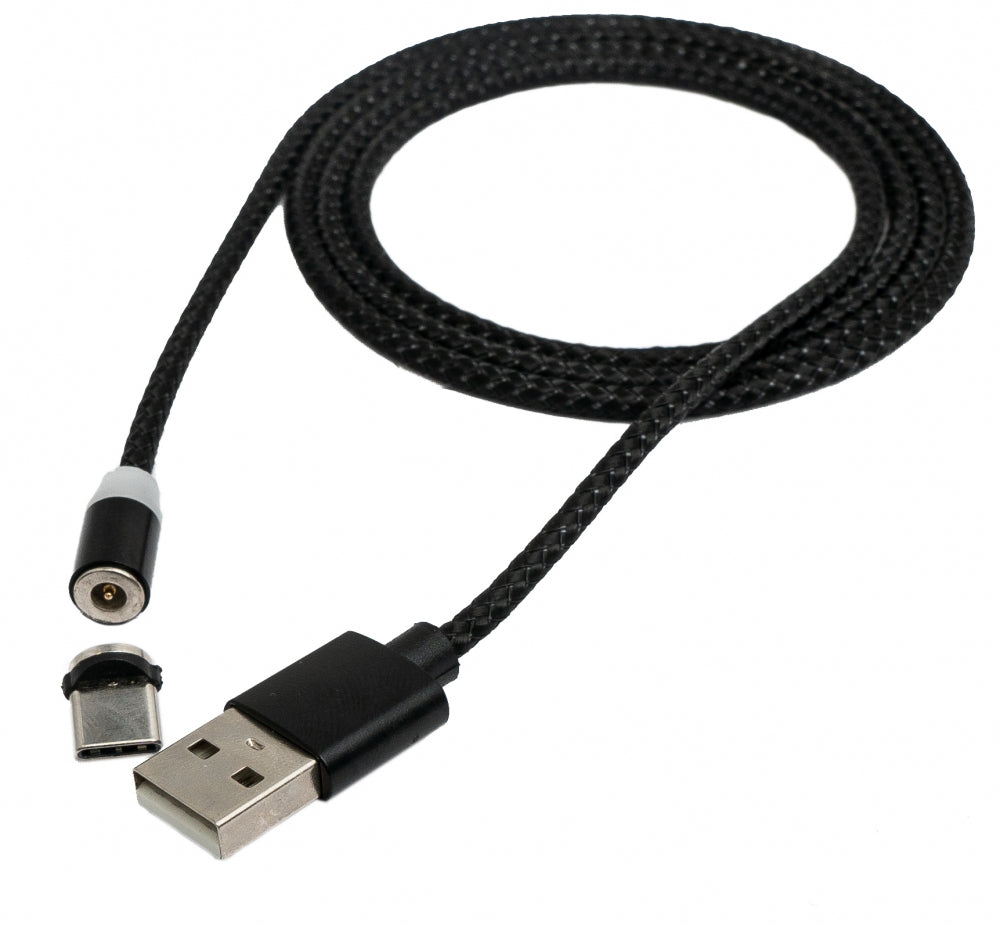 SYSTEM-S USB 3.1 snúra 1 m Type C tengi í 2.0 Type A tengi, skiptanleg fléttuð