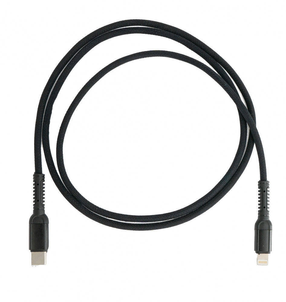 SYSTEM-S USB 3.1 Kabel 1 m Typ C Stecker zu 8 pin Stecker geflochten Schwarz