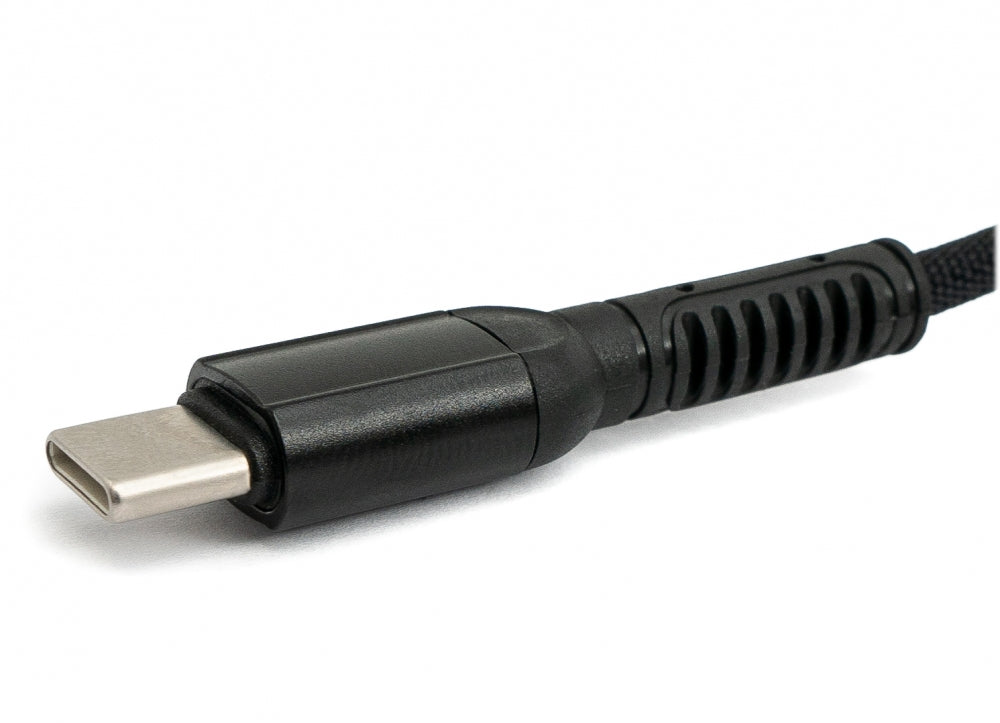 SYSTEM-S USB 3.1 Kabel 1 m Typ C Stecker zu 8 pin Stecker geflochten Schwarz