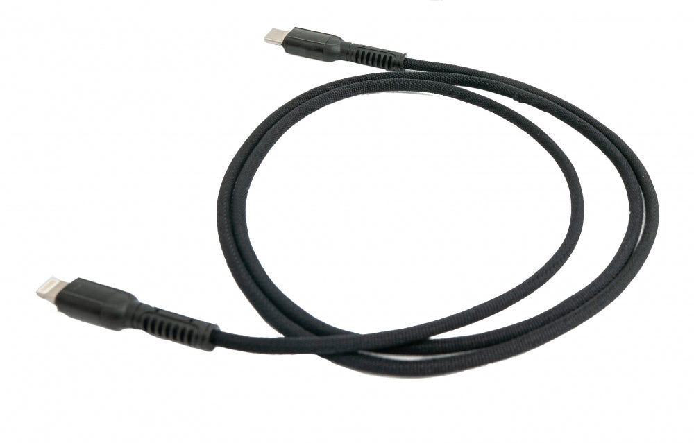 SYSTEM-S USB 3.1 Kabel 1 m Typ C Stecker zu 8 pin Stecker geflochten Schwarz